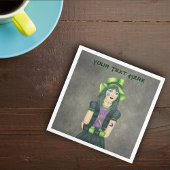 Spooky Gothic Girl Spiderweb Tattoo Black Dress