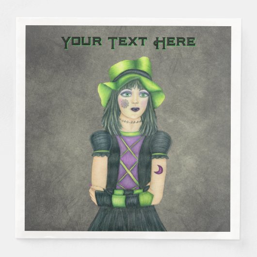 Spooky Gothic Girl Spiderweb Tattoo Black Dress (正面)