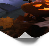 Spooky Gothic Manor with Ghosts and Graveyard ポスター (角)