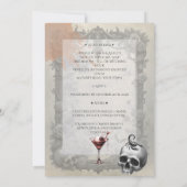 Spooky Gothic Skull Roses Costume Cocktail Party 招待状 (裏面)