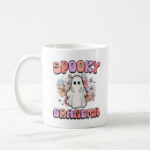 Spooky Grandma,Funny Halloween Ghost コーヒーマグカップ (左)