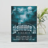 Spooky Graveyard Gothic Dark Halloween 招待状 (スタンド正面)