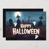 Spooky Graveyard Halloween Invitation 招待状 (正面/裏面)