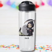 Spooky Grim Reaper Graveyard Crow Gothic Halloween ウォーターボトル