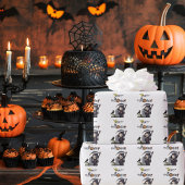 Spooky Grim Reaper Graveyard Crow Gothic Halloween ラッピングペーパー