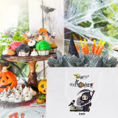 Spooky Grim Reaper Graveyard Crow Gothic Halloween ラージペーパーバッグ