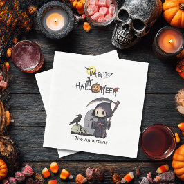 Spooky Grim Reaper Graveyard Gothic Kids Halloween スタンダードランチョンナプキン