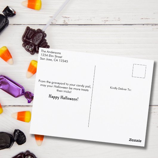 Spooky Grim Reaper Graveyard Gothic Kids Halloween ポストカード