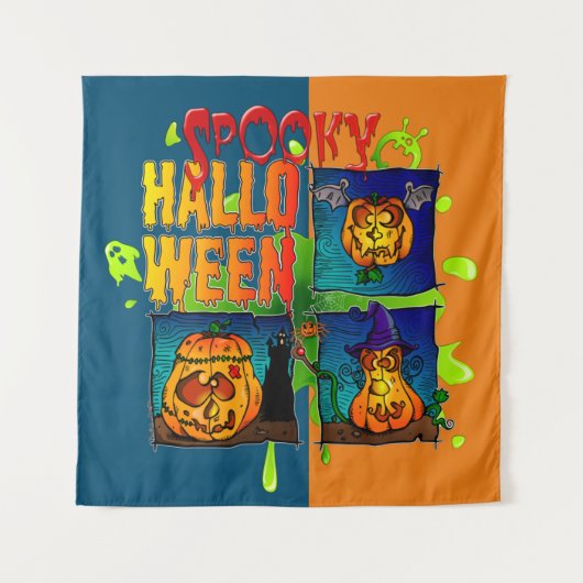 Spooky Halloween タペストリー (正面)