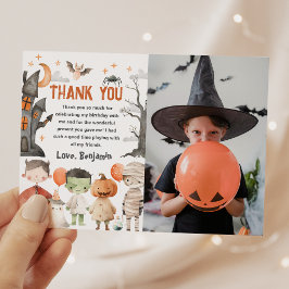  spooky Halloween バースデー フォト サンクス カード