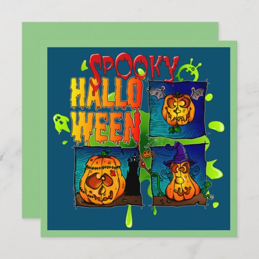 Spooky Halloween 招待状 (正面/裏面)