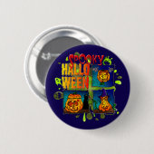 Spooky Halloween 缶バッジ (正面&裏面)