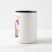 Spooky Halloween B-day Pumpkin Cake & Ghosts ツートーンマグカップ (中央)