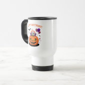 Spooky Halloween B-day Pumpkin Cake & Ghosts トラベルマグ (正面左)