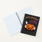 Spooky Halloween B-day Pumpkin Cake & Ghosts ノートブック (内部)