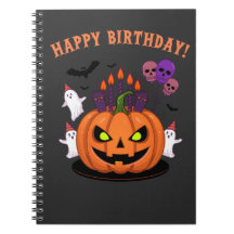 Spooky Halloween B-day Pumpkin Cake & Ghosts