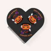 Spooky Halloween B-day Pumpkin Cake & Ghosts ノートブック (正面)