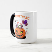 Spooky Halloween B-day Pumpkin Cake & Ghosts モーフィングマグカップ (正面左)