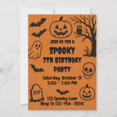 Spooky Halloween Birthday 招待状 (正面)