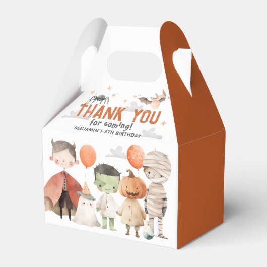 Spooky Halloween Birthday Party Favor Boxes フェイバーボックス (正面サイド)