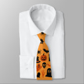 Spooky Halloween Black & Orange Neck Tie | Festive ネクタイ (タイ)
