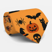Spooky Halloween Black & Orange Neck Tie | Festive ネクタイ (ロール)