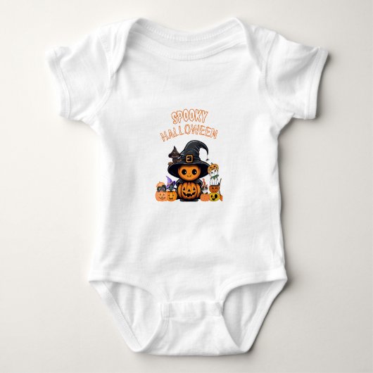 Spooky Halloween body bébé  ベビーボディスーツ (正面)