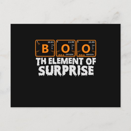 Spooky Halloween BOO Primary Elements of Surprise ポストカード (正面)