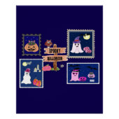 Spooky Halloween Briefmarken Cliipart ポスター (正面)