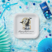 Spooky Halloween Cat Pumpkin ペーパープレート (パーティー)