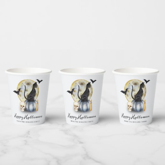 Spooky Halloween Cat Pumpkin 紙コップ (複数)