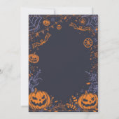 Spooky Halloween Costume Party Fun Pumpkin & Bat  招待状 (裏面)