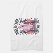 Spooky Halloween Dog Spooky Ghost (2) キッチンタオル (縦)