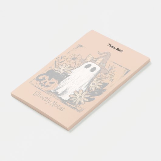 Spooky Halloween Floral Ghostly  ポストイット (アングル)