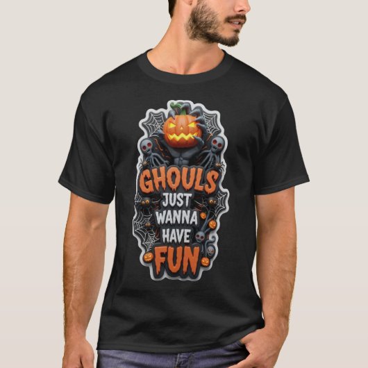 Spooky Halloween fun graphic design Tシャツ (正面)