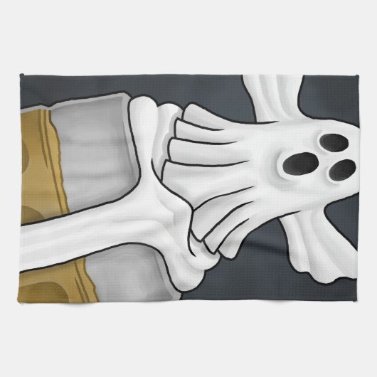 Spooky Halloween Ghost キッチンタオル (横)