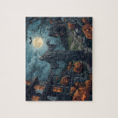 Spooky Halloween Ghost Pumpkins Full Moon ジグソーパズル (縦)