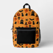Spooky Halloween Gift Classic Black & Orange プリントバックパック (正面)