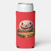 Spooky Halloween golf graphic teal cam cooler スリム缶クーラー (Seltzer正面)