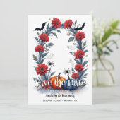 Spooky Halloween Gothic Arch Wedding セーブザデート (スタンド正面)