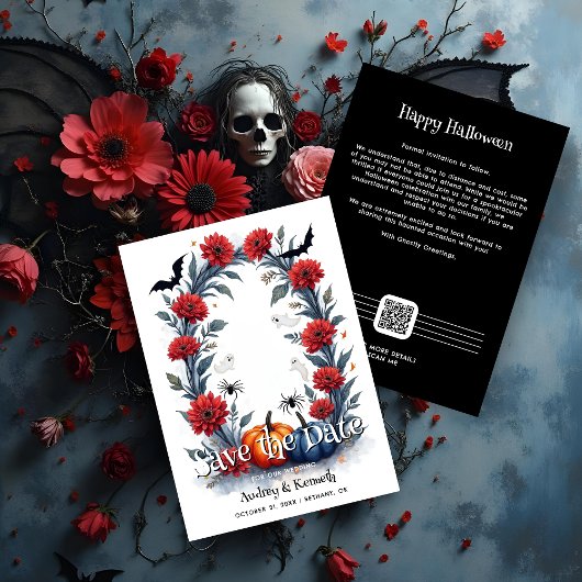 Spooky Halloween Gothic Arch Wedding セーブザデート