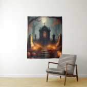 Spooky Halloween Haunted Grave Yard タペストリー (インサイチュ)