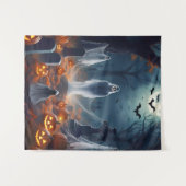 Spooky Halloween Haunted Grave Yard タペストリー (正面(横))