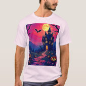 Spooky Halloween Haunted Mansion Art Tシャツ (正面)