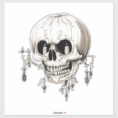 Spooky Halloween Melting Cranium With Bat Imagery シール (シート)