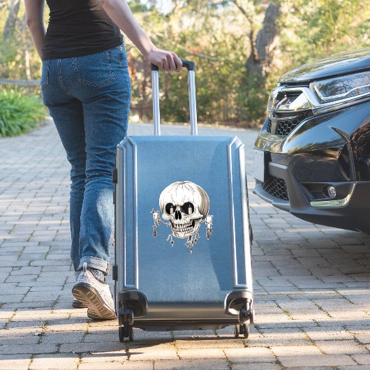 Spooky Halloween Melting Cranium With Bat Imagery シール (スーツケースインサイチュ)