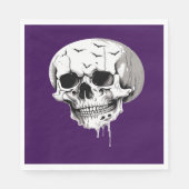 Spooky Halloween Melting Cranium With Bat Imagery  スタンダードランチョンナプキン (正面)