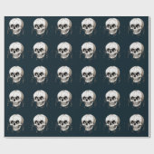 Spooky Halloween Melting Cranium With Bat Imagery ラッピングペーパー (フラット)