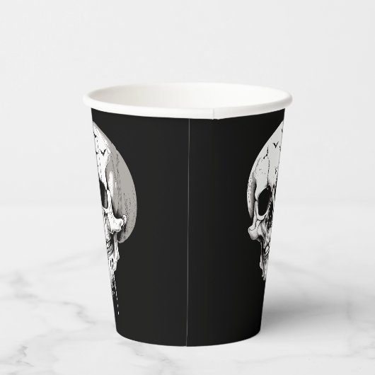 Spooky Halloween Melting Cranium With Bat Imagery  紙コップ (右)