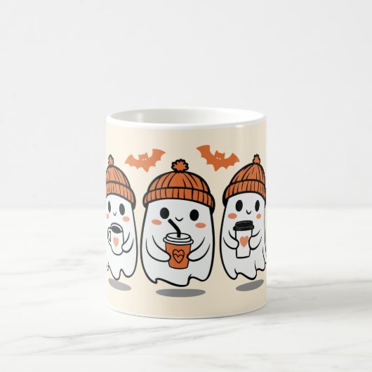 Spooky Halloween Mug – Pumpkin, Ghost & Witch Coff コーヒーマグカップ (中央)